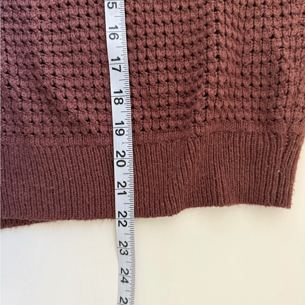 Maurices Mesh Button Front Cardigan Sweater Burgundy Open Knit Xlarge Women’s